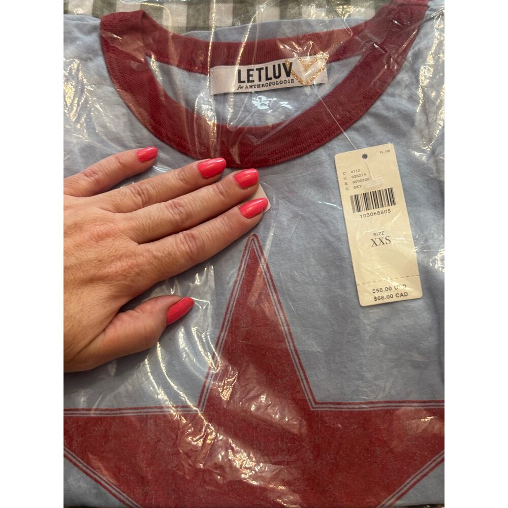 Letluv Star Short-Sleeve Ringer Crew-Neck Tee - Picture 2 of 3